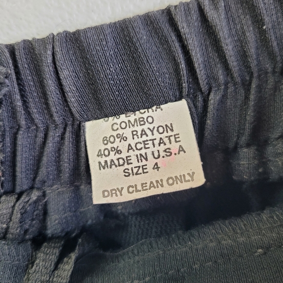 JSJ Petites Vintage 90s Career Suit Size 4P Navy Blue Green Stripes Made in USA - Picture 6 of 8